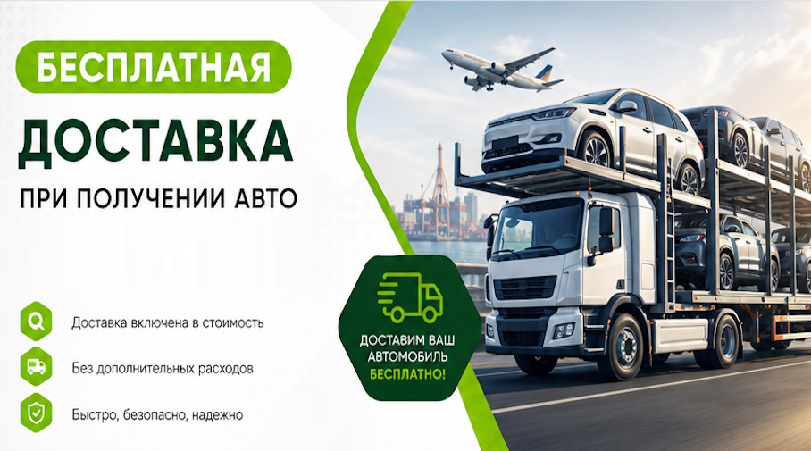 Акция! Бесплатная доставка по Петергофе при получении авто